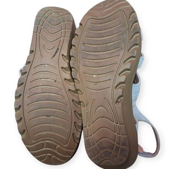 Skechers Women's Suede Peep-Toe Slingback Wedges Parallel Stylin size 6 Light Bl - Picture 6 of 7